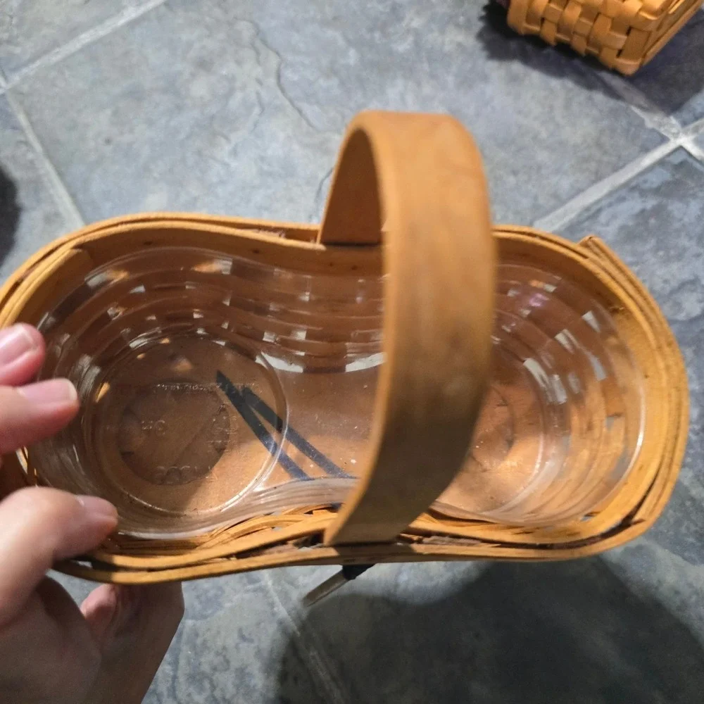 Longaberger Basket Lot 9pc Mixed Sizes Brown Vintage Handwoven Maple Wood Decor